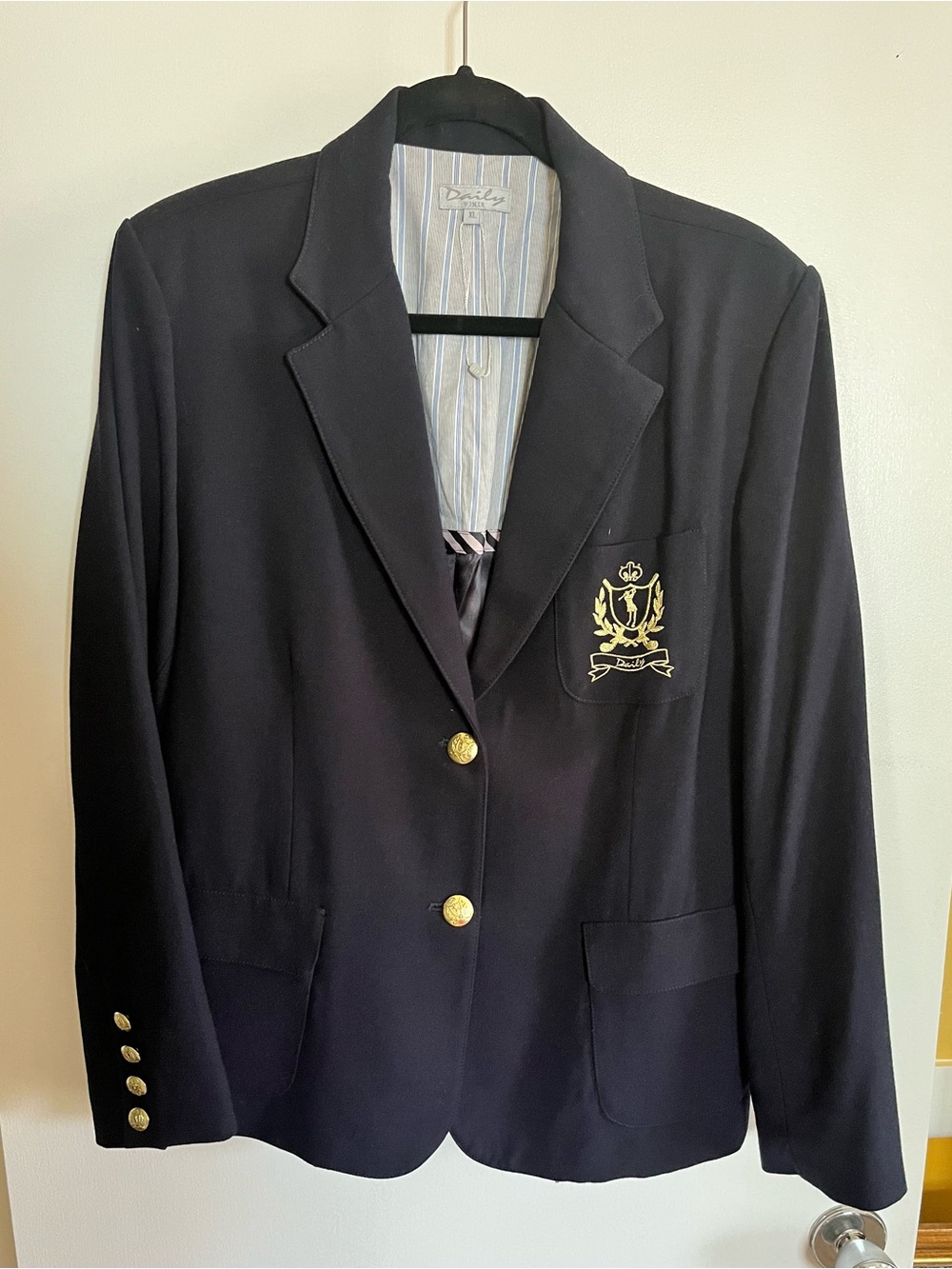 Daily Sports Navy Blazer with Gold Crest